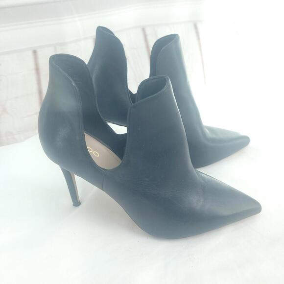 Aldo Black Double Arch Pump Exposed Ankle Size 7 Bootie - Picture 3 of 9